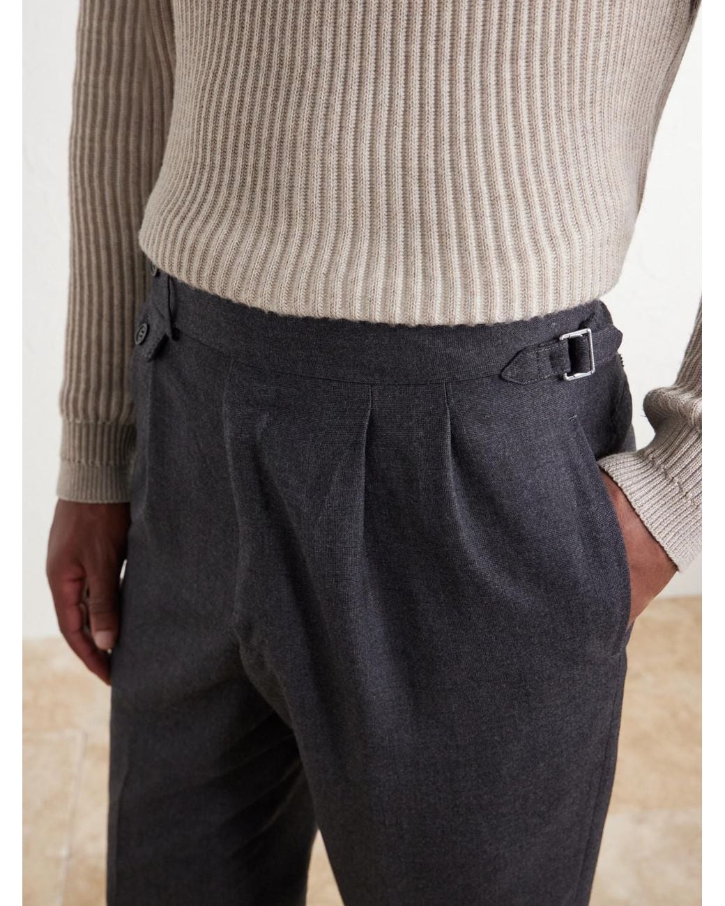 Dunhill Blue Straight-Leg Wool And Cashmere-Blend Suit Trousers for men