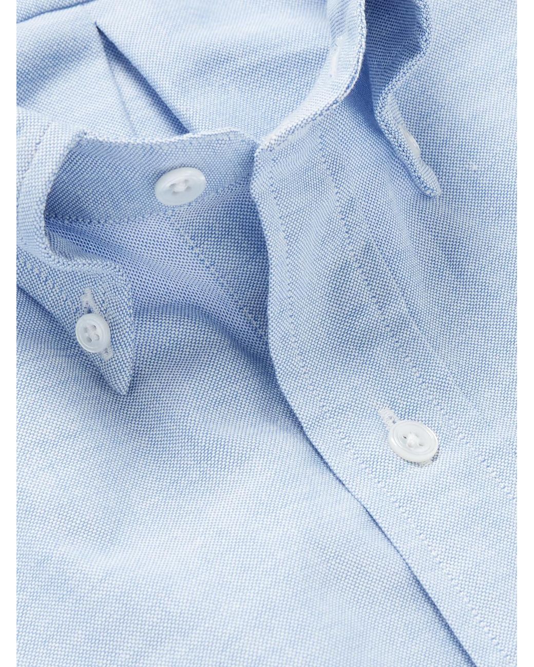 Drake's Blue Button-Down Collar Cotton Oxford Shirt for men
