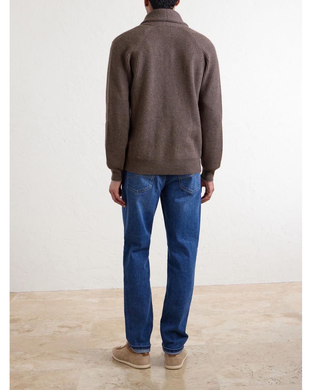 Brunello Cucinelli Brown Cashmere Cardigan for men