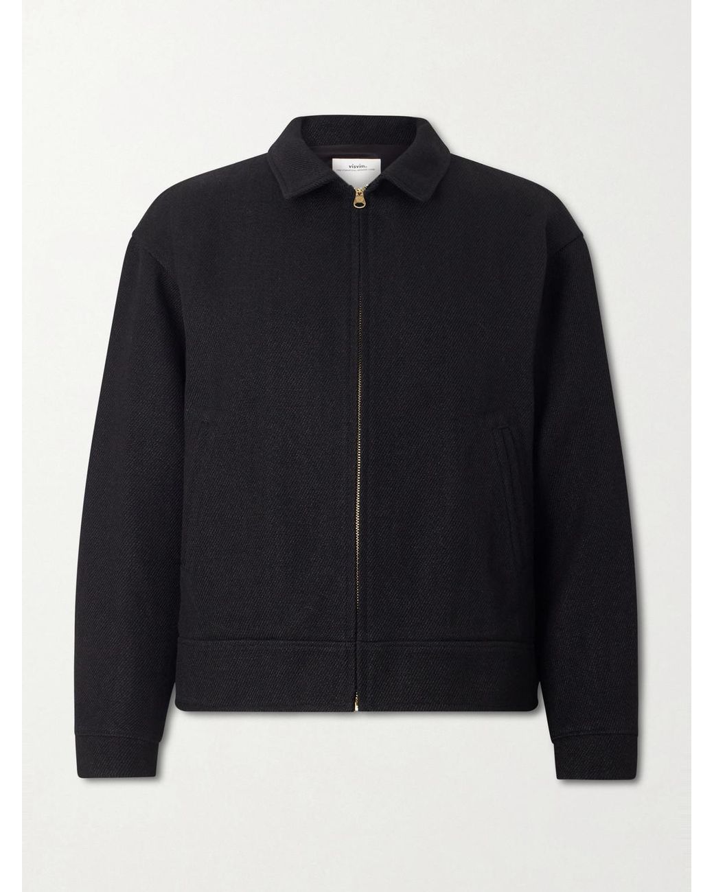 Visvim Blue Strato Leather-trimmed Linen And Wool-blend Twill Jacket for men