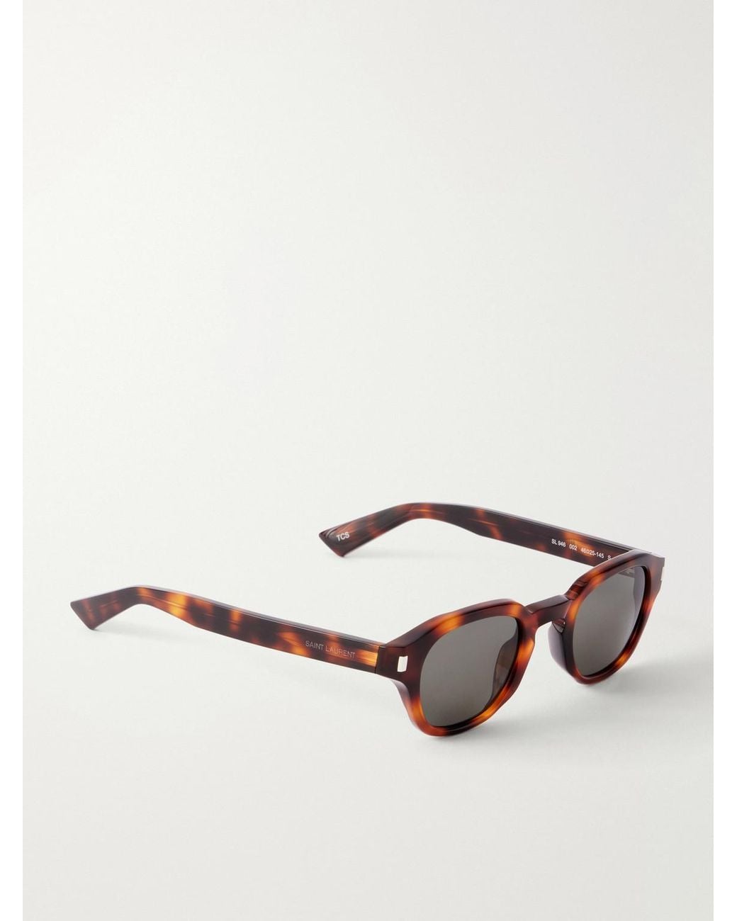 Saint Laurent Brown Sl 946 Round-Frame Recycled Acetate Sunglasses for men