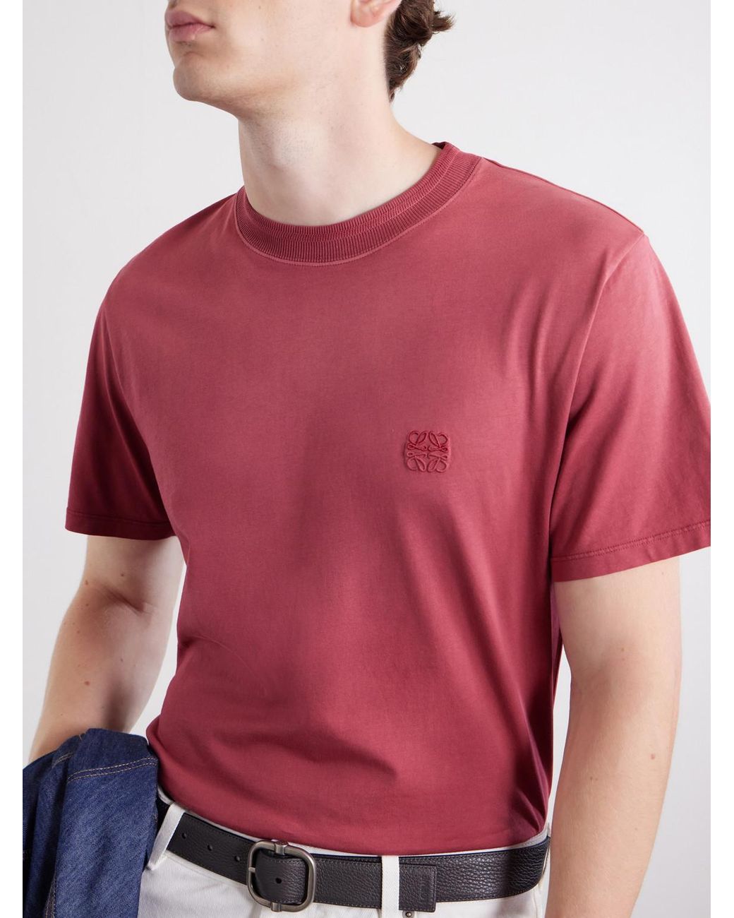 Loewe Anagram-Embroidered Cotton-Jersey T-Shirt for men