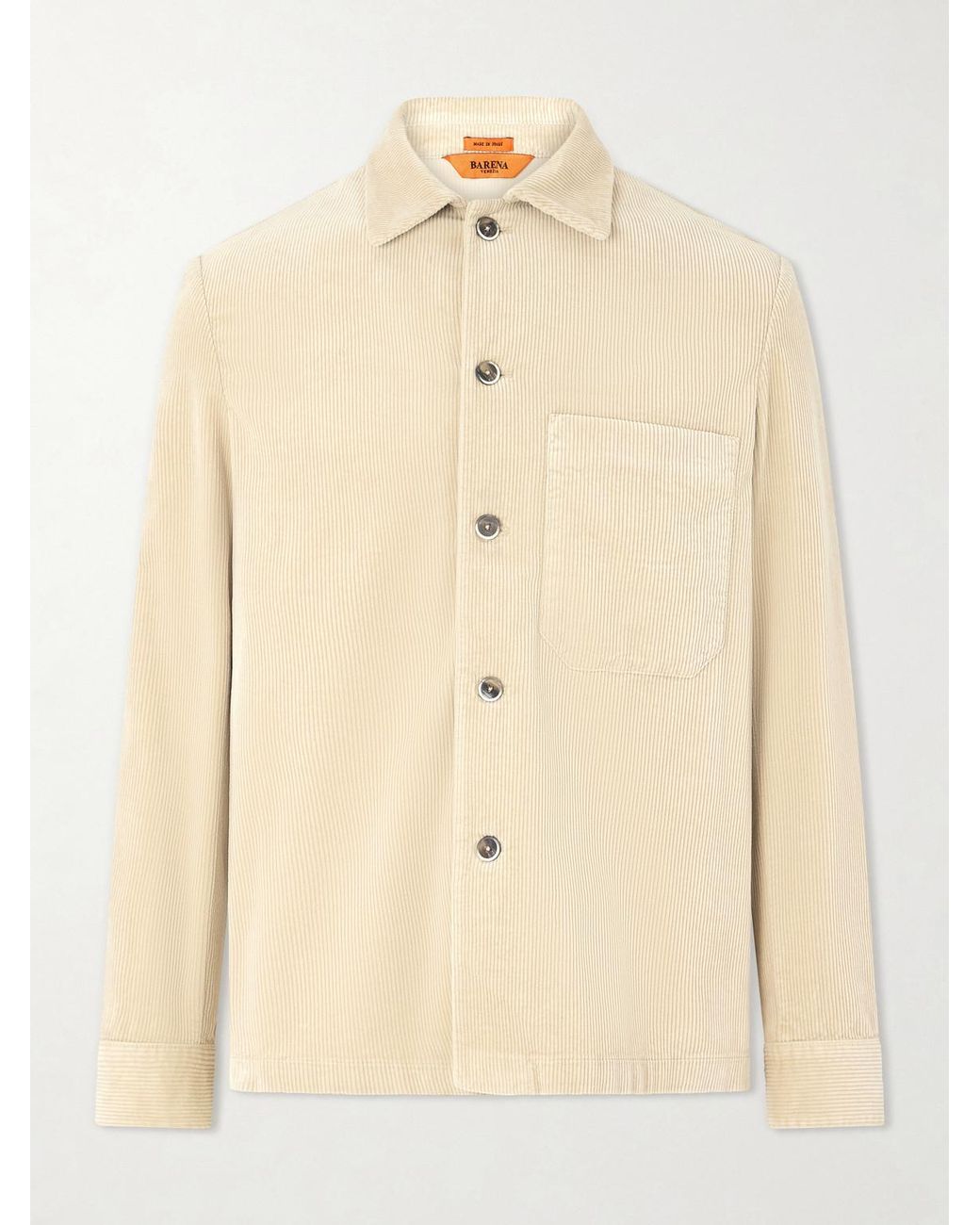 Barena Natural Cotton-Blend Corduroy Overshirt for men