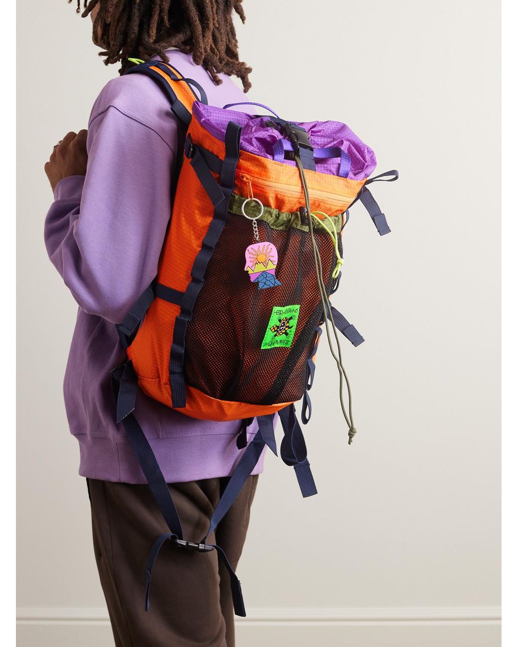 Brain Dead Equipment Climbing Mesh-trimmed Colour-block Ripstop  