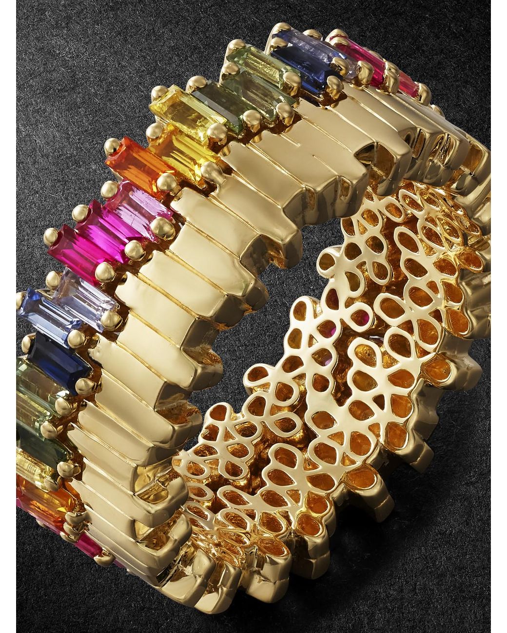 Suzanne Kalan Black 18-Karat Sapphire Ring for men