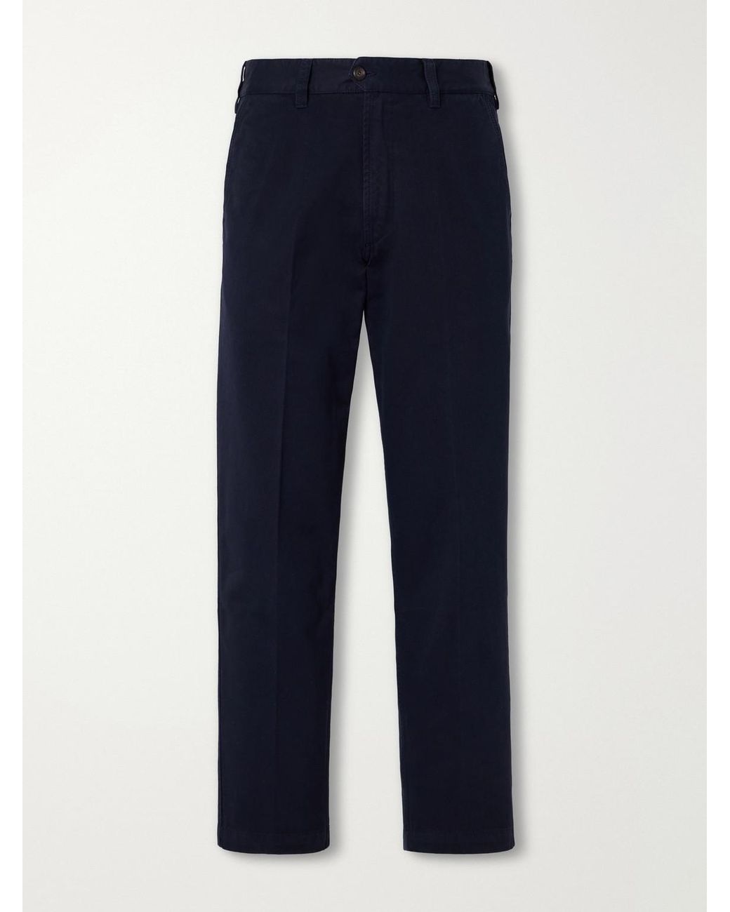 Drake's Blue Straight-Leg Cotton Trousers for men