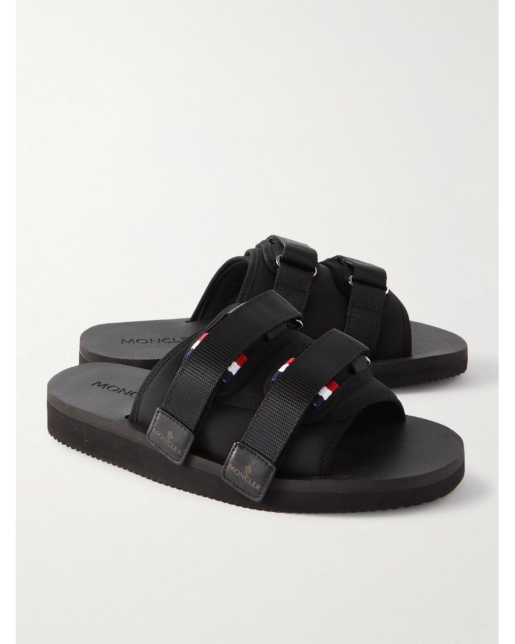 Moncler Black Slideworks Canvas Slide for men