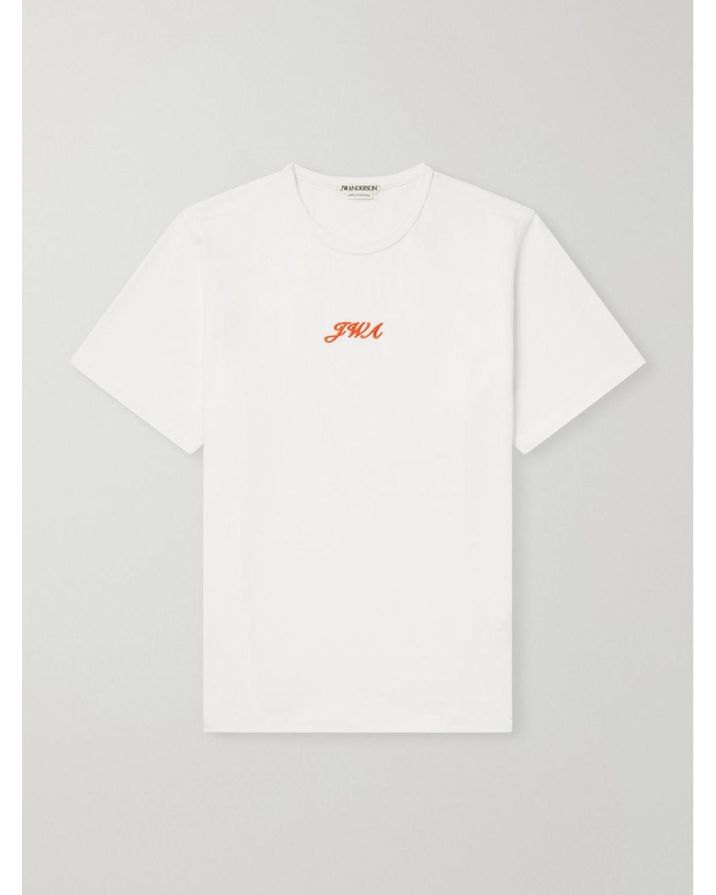 J.W. Anderson White Logo-Embroidered Cotton-Jersey T-Shirt for men
