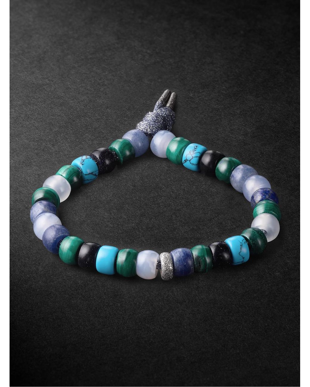 Carolina Bucci Black Portofino Forte Beads Multi-Stone Bracelet for men
