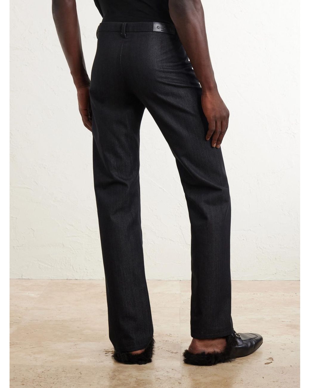 Gucci Blue Slim-Leg Cotton-Blend Twill Trousers for men