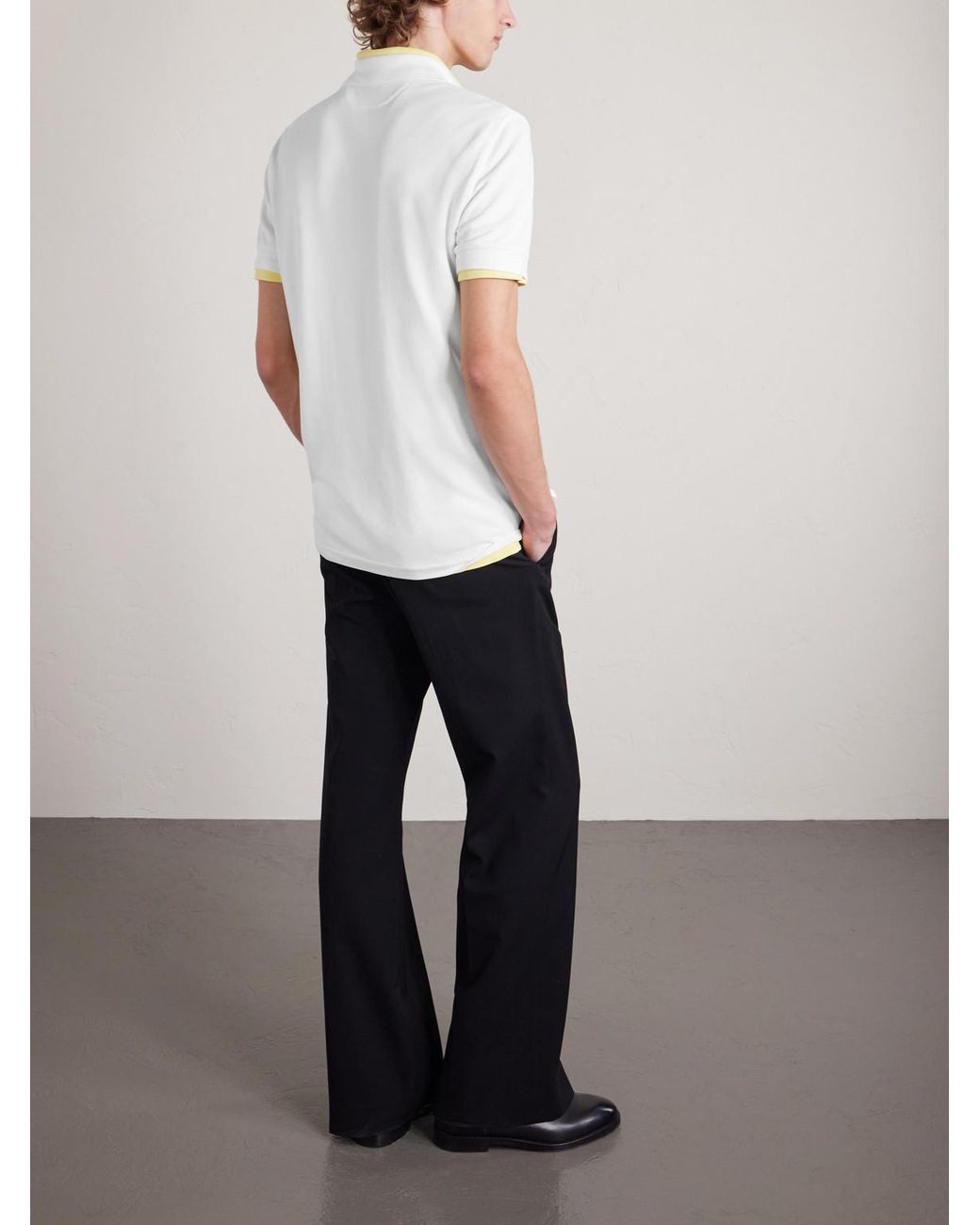 Tom Ford White Slim-Fit Lyocell And Cotton-Blend Piqué Polo Shirt for men