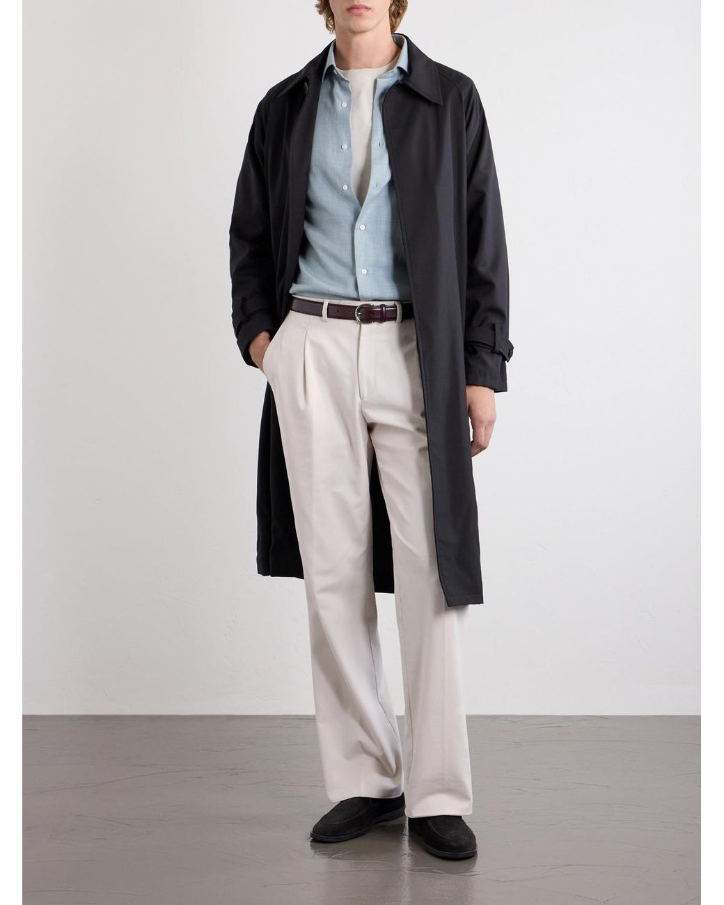 Caruso Blue Cotton And Cashmere-Blend Shirt for men