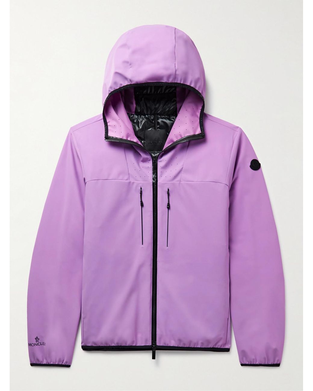 Moncler Purple Foreant Logo-Appliquéd Shell Hooded Down Jacket for men