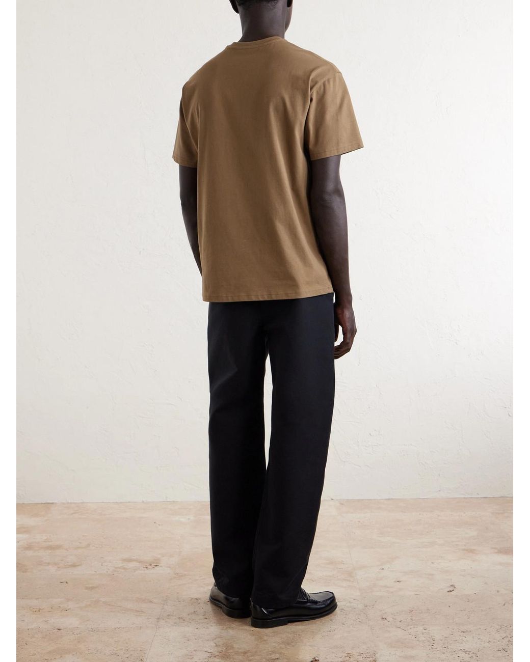 Givenchy Brown Logo-Embroidered Cotton-Jersey T-Shirt for men
