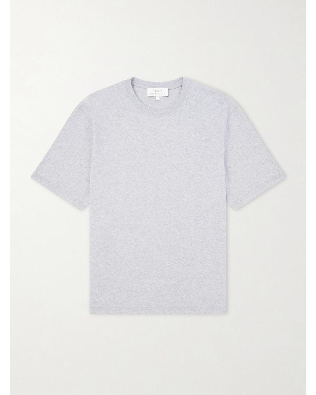 Studio Nicholson White Bric Cotton-Jersey T-Shirt for men