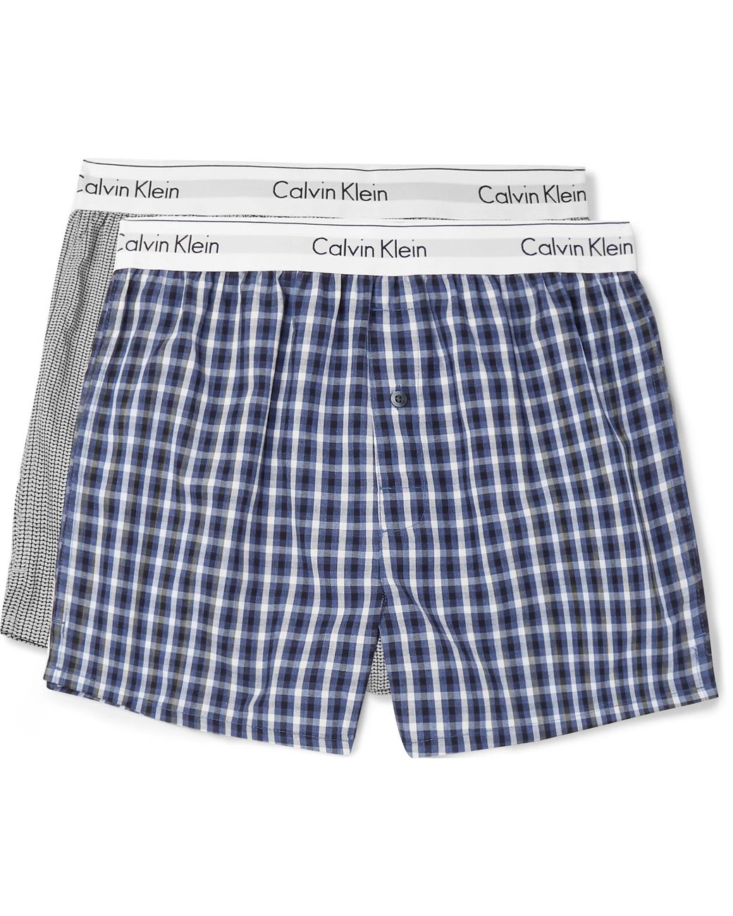 Lyst Calvin Klein Twopack Printed Cotton Boxer Shorts in Blue for Men