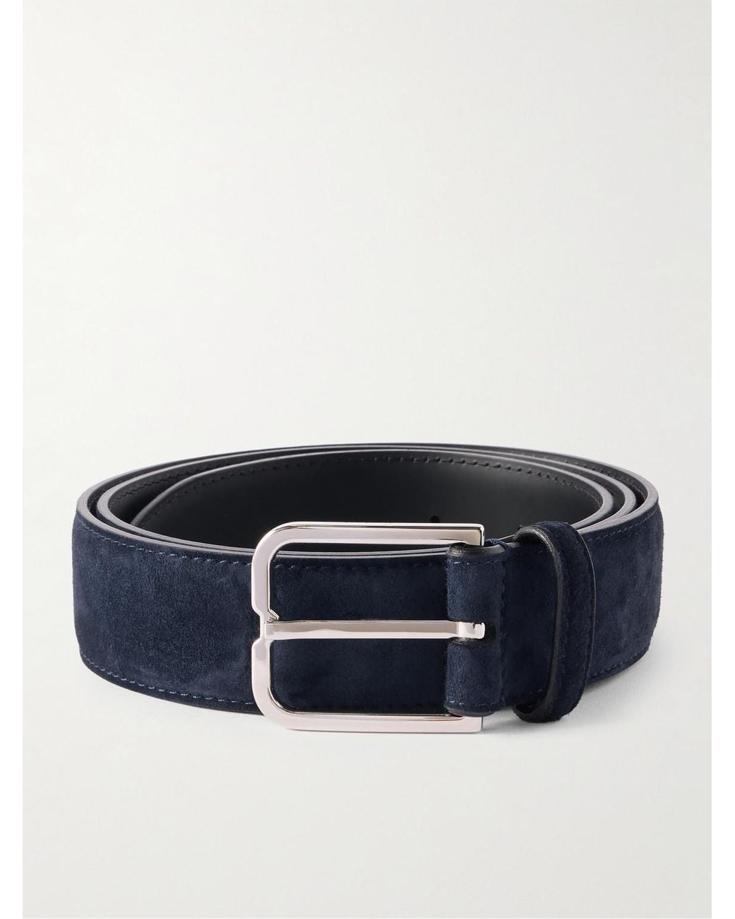 Berluti Blue Essence 3.5Cm Suede Belt for men