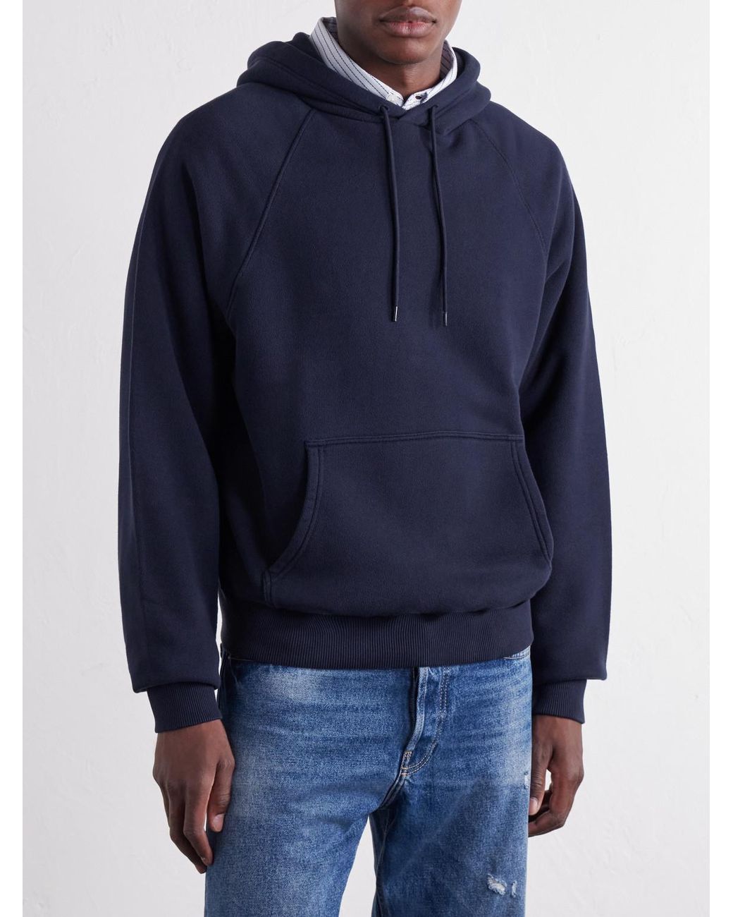 A.P.C. Blue Thimothe Cotton-Jersey Hoodie for men