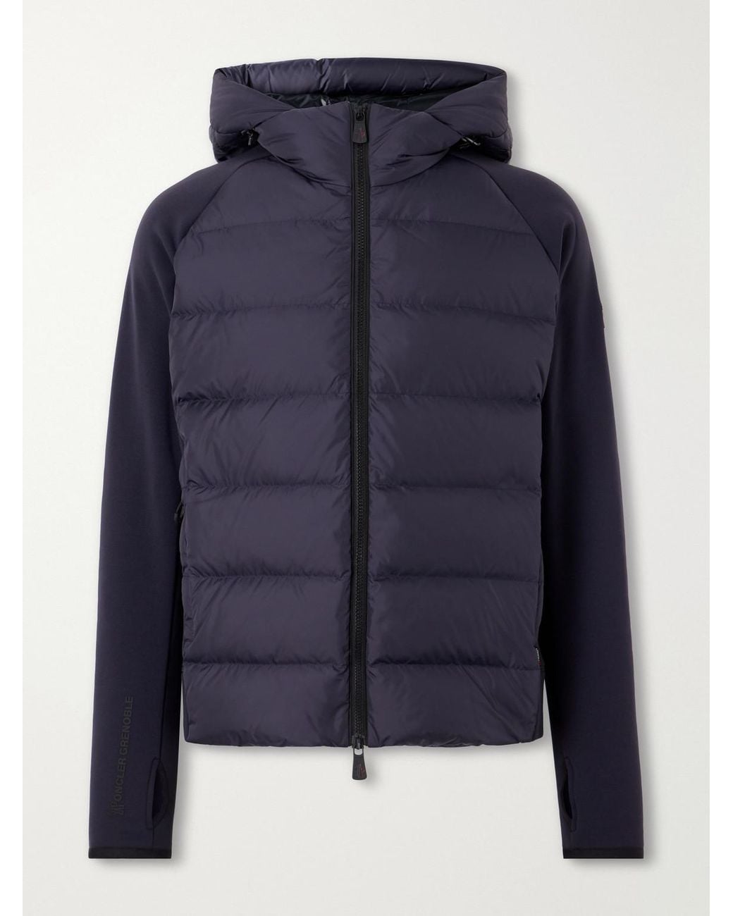 Moncler Blue Hooded Quilted Shell And Polartec Power Stretch Pro Ski Mid-Layer for men
