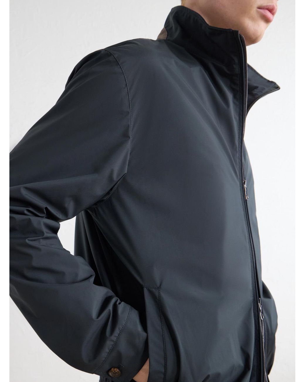 N.Peal Cashmere Blue Shell Blouson Jacket for men