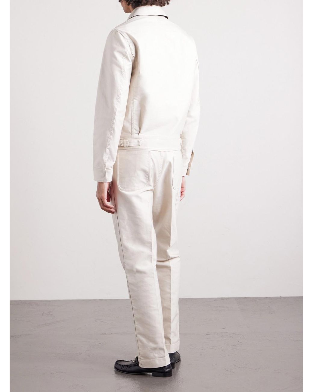 Tom Ford White Slim-Fit Cotton-Satin Blouson Jacket for men