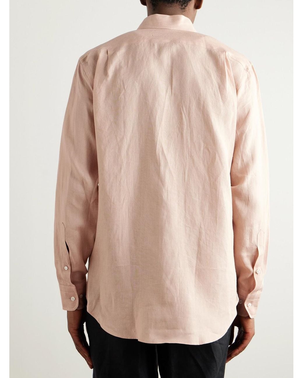 Loro Piana Pink André Linen Shirt for men