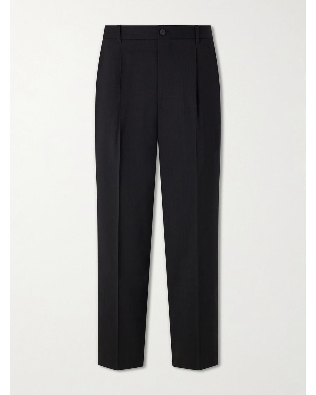FRAME Black Tropical Straight-Leg Wool Trousers for men
