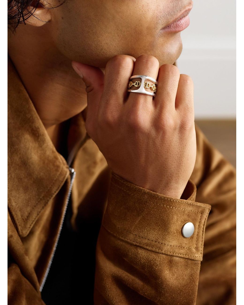 Hoorsenbuhs Black Phantom Clique Sterling Silver And 18-karat Gold Ring for men