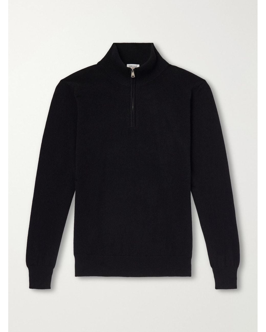 Ghiaia Blue Cashmere Half-Zip Sweater for men