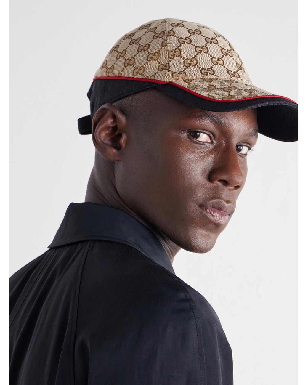Gucci Brown Monogrammed Twill Cap for men