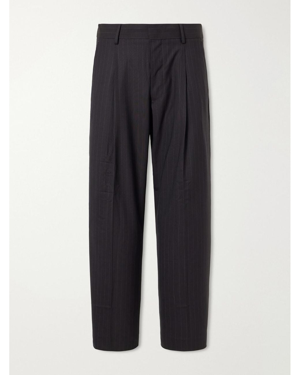 NN07 Blue Kay 10037 Straight-Leg Pleated Woven Trousers for men