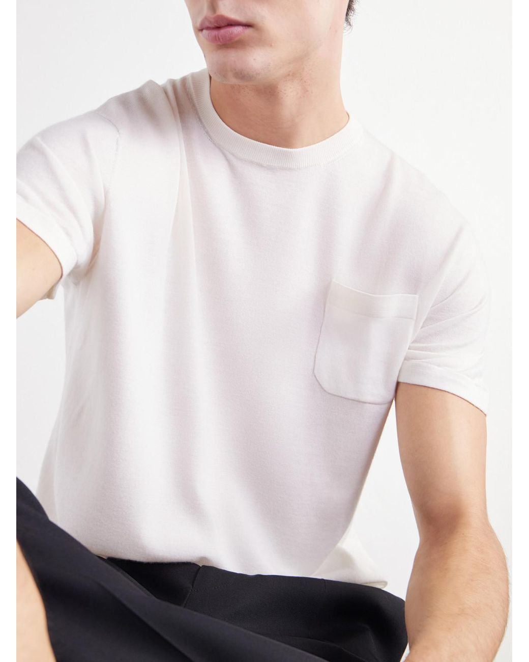 Totême  White Merino Wool And Silk-Blend Jersey Shirt for men