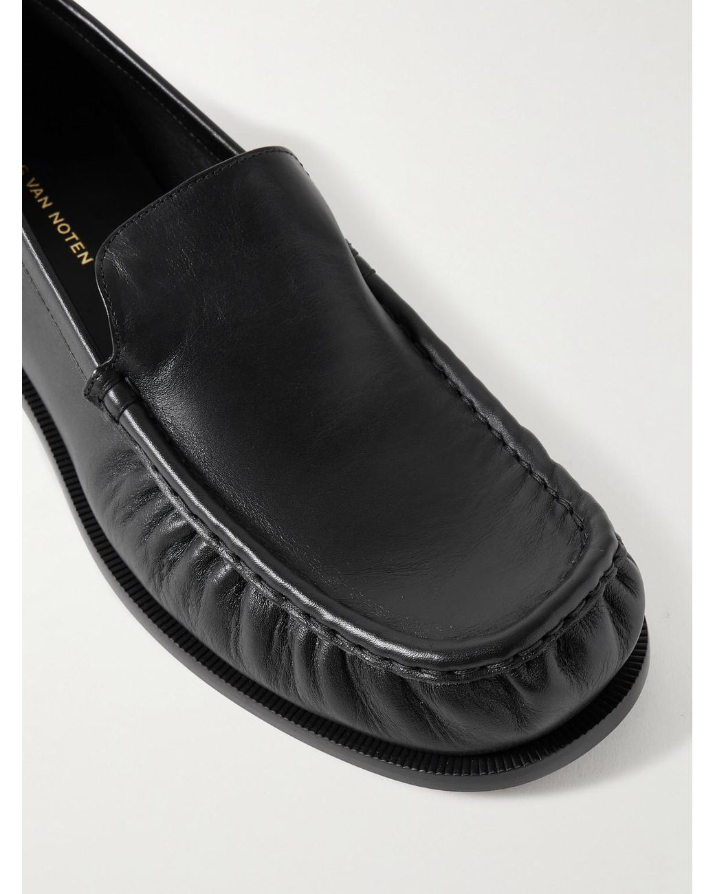 Dries Van Noten Black Leather Loafers for men