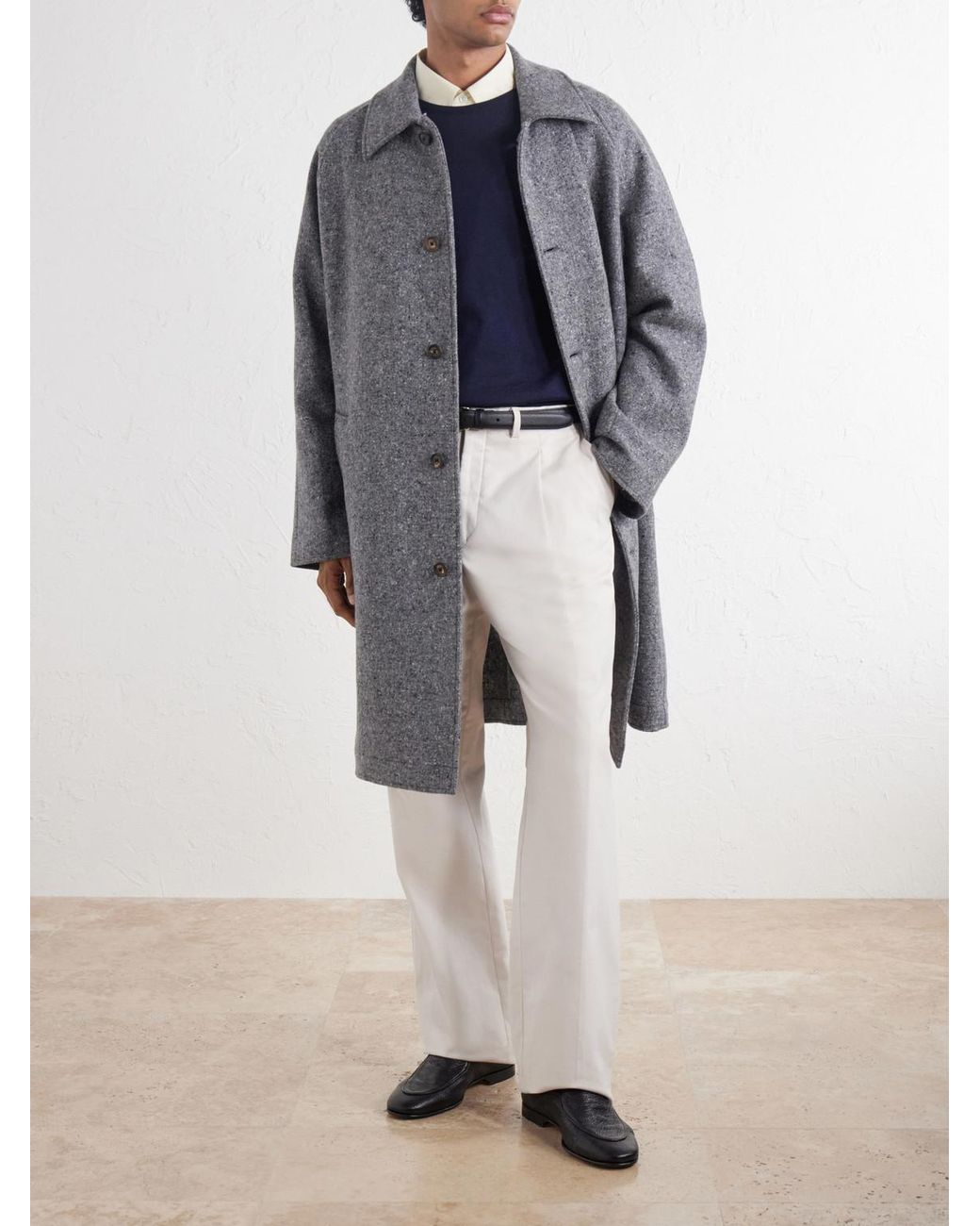 Eleventy Gray Wool-blend Coat for men