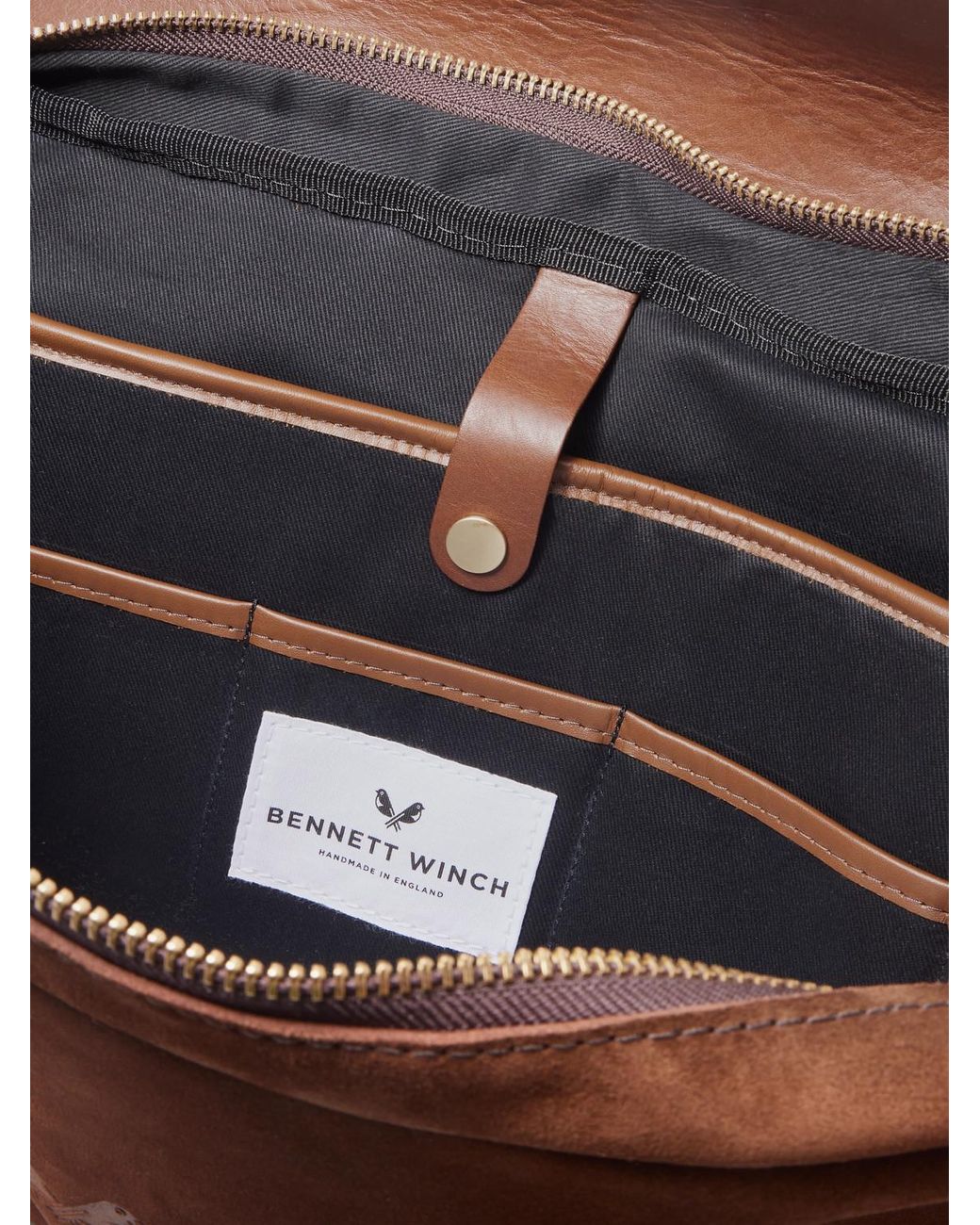 Bennett Winch Brown Suede And Leather Briefcase for men