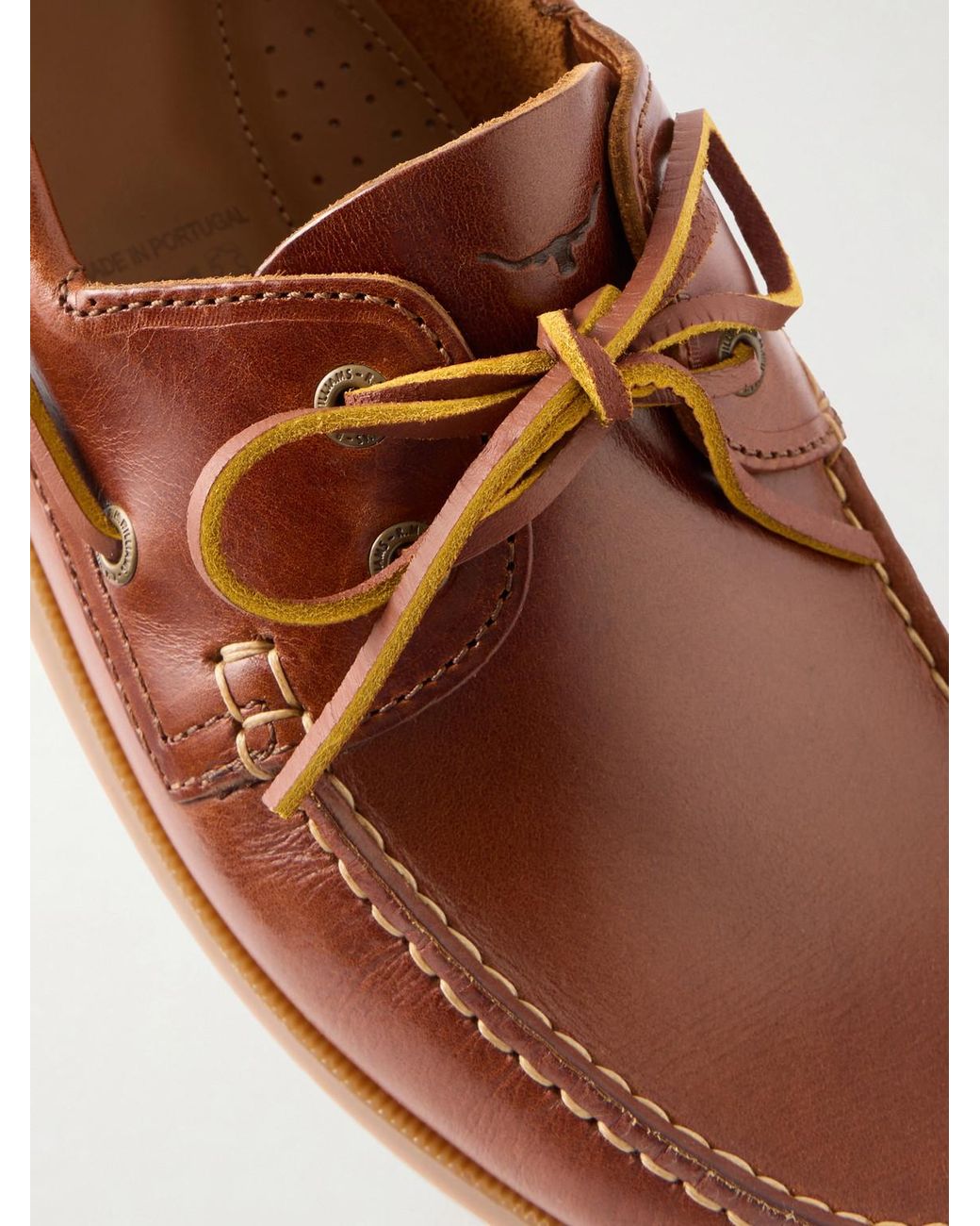 R.M.Williams Brown Islet Leather Boat Shoes for men