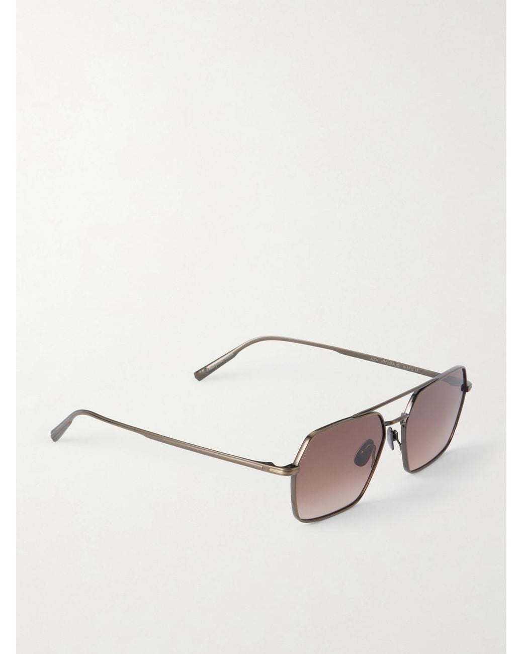 Garrett Leight Natural Alta Double-Bridge Aviator-Style-Tone Titanium Sunglasses for men