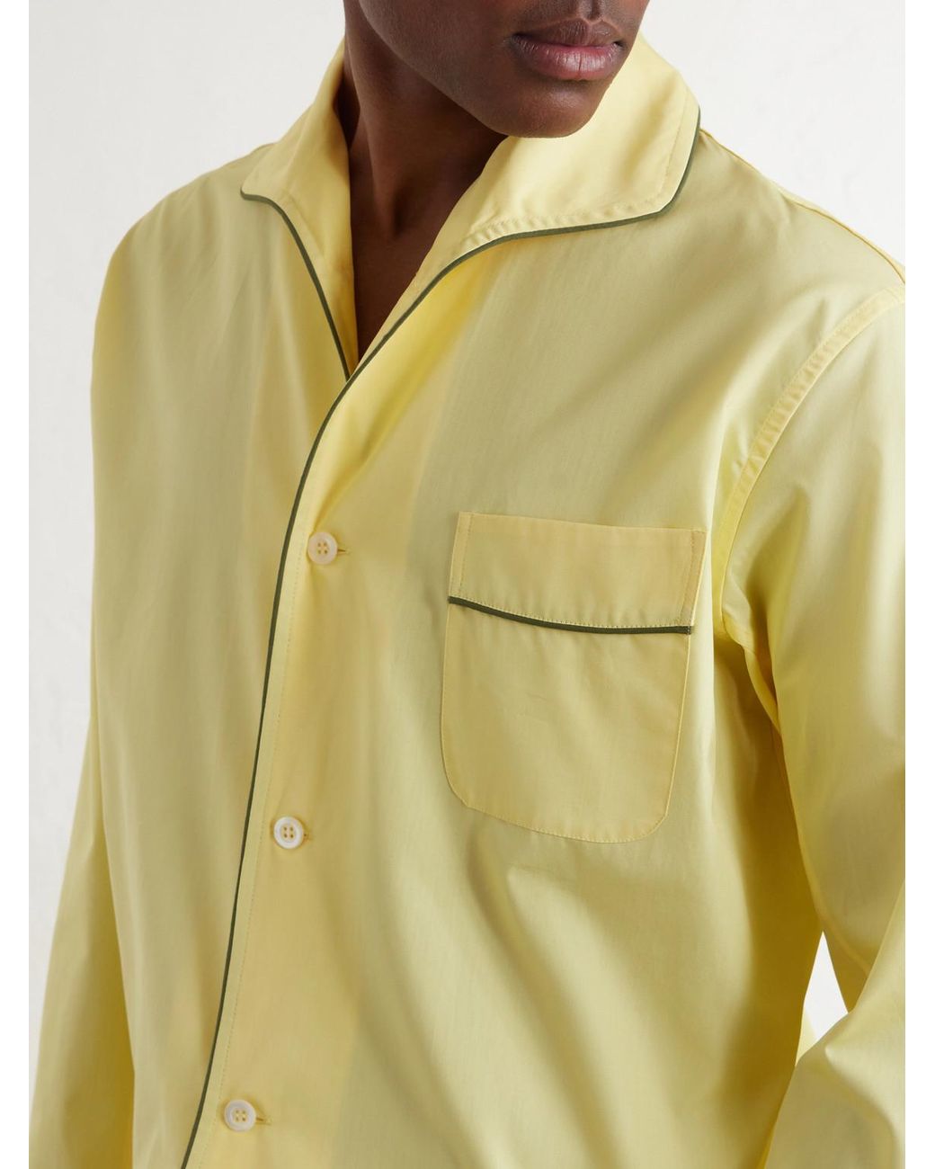 Anderson & Sheppard Yellow George Cortina Cotton-poplin Pyjama Set for men