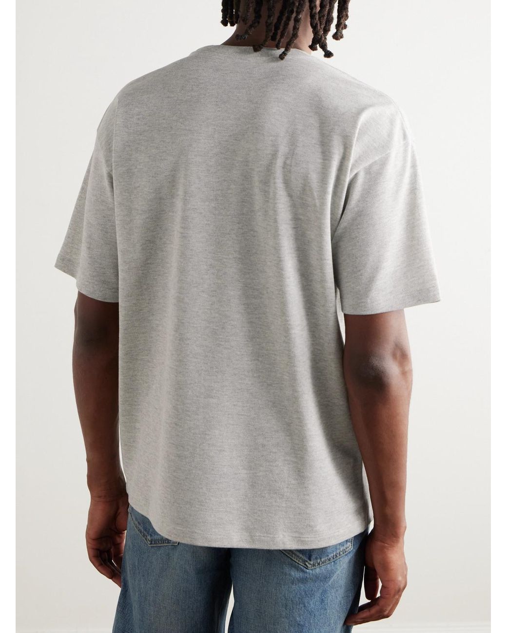 Saint Laurent White Cotton-blend Piqué T-shirt for men