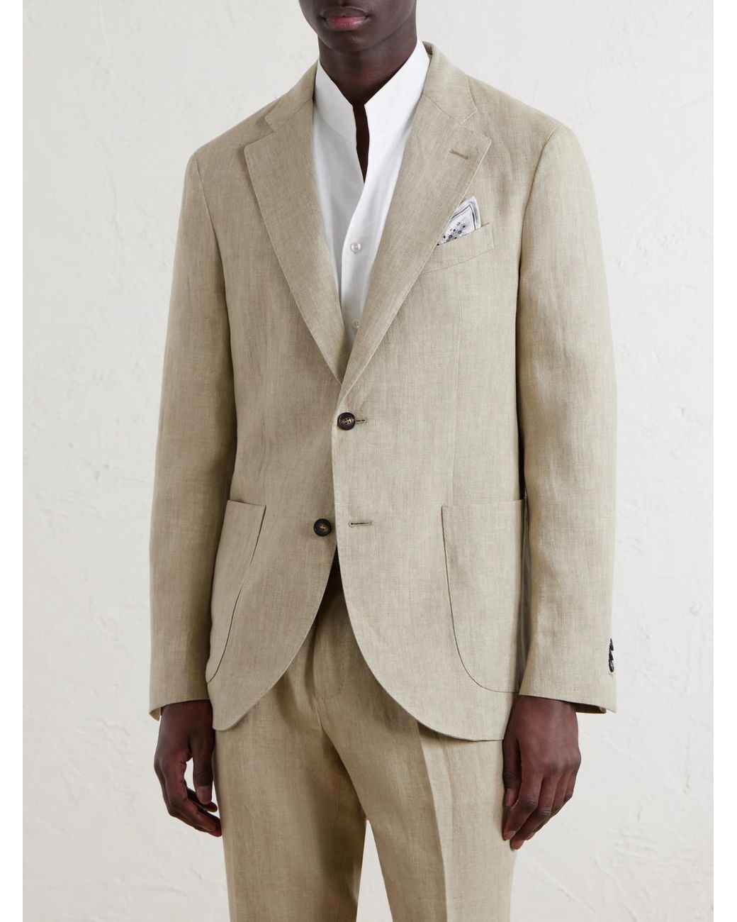 Slowear Natural Incotex Slim-Fit Linen Suit Jacket for men