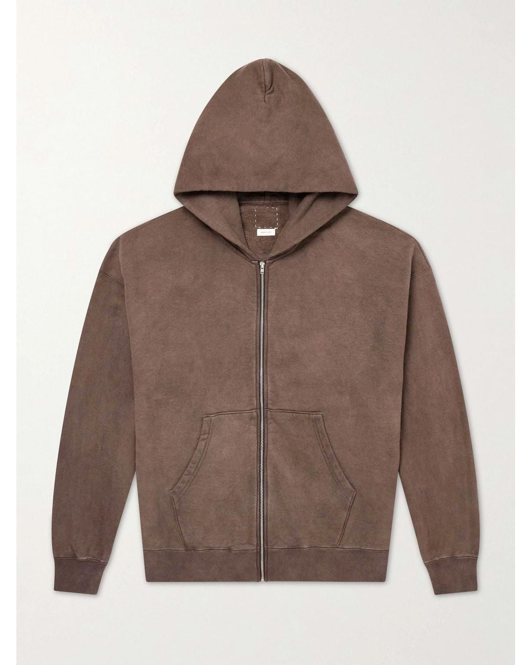 Visvim Brown Jumbo Cotton-jersey Zip-up Hoodie for men