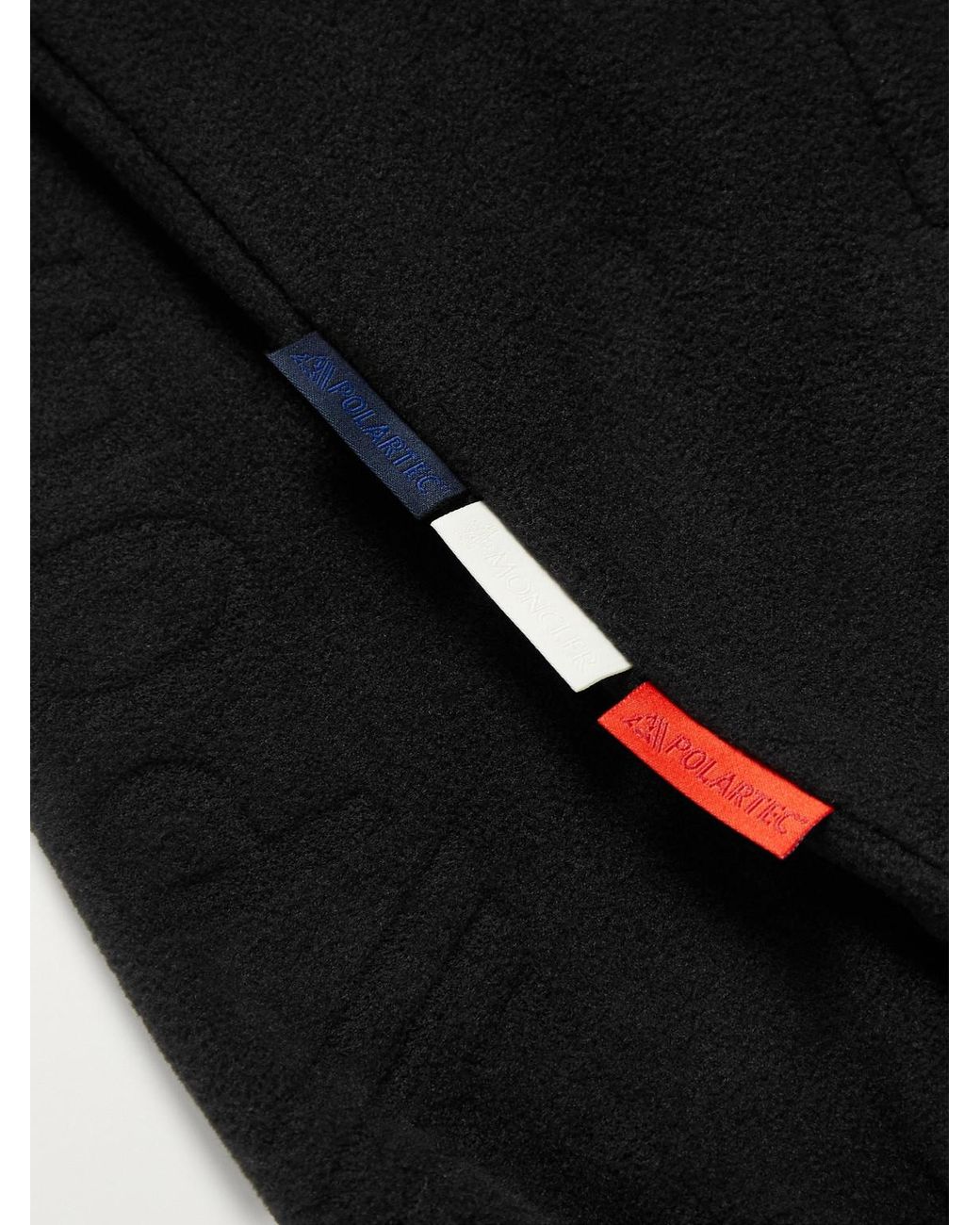 Moncler Black Logo-Debossed Polartec Fleece Half-Zip Sweatshirt for men