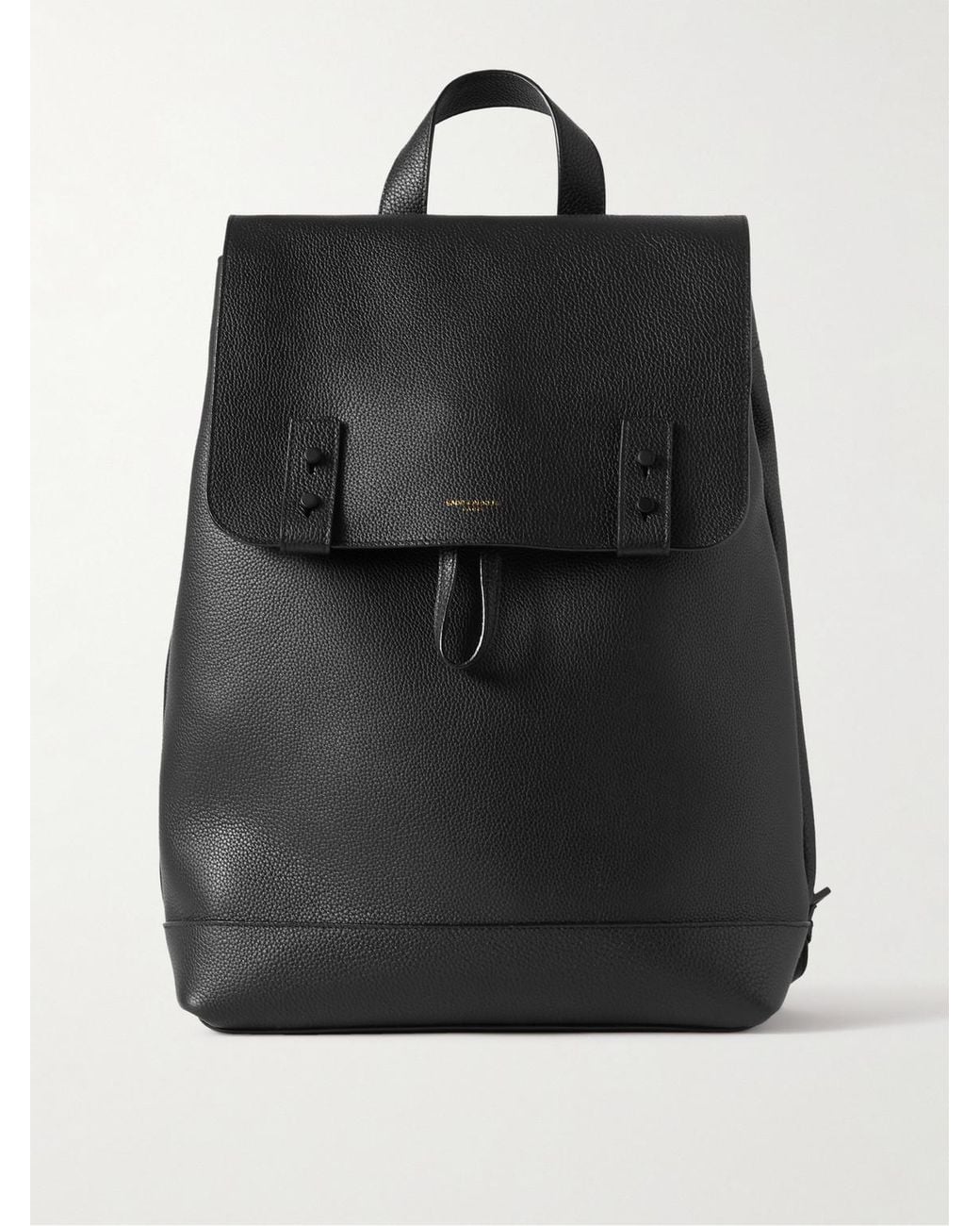 Saint Laurent Black Full-Grain Leather Backpack for men