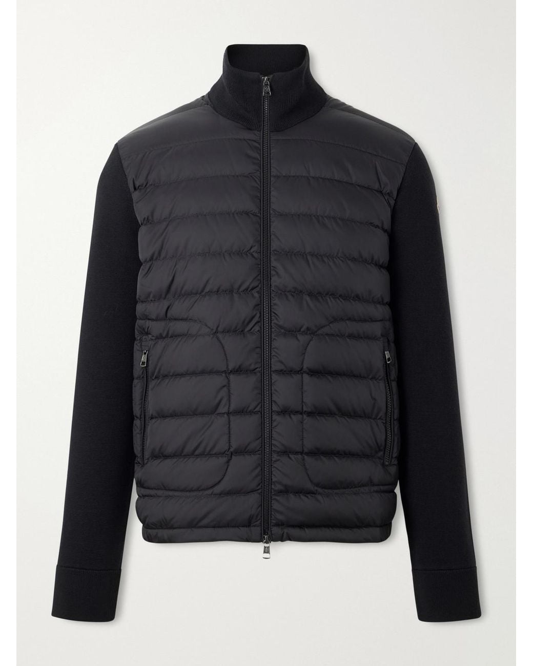 Moncler Blue Wool And Quilted Shell Zip-Up Cardigan for men
