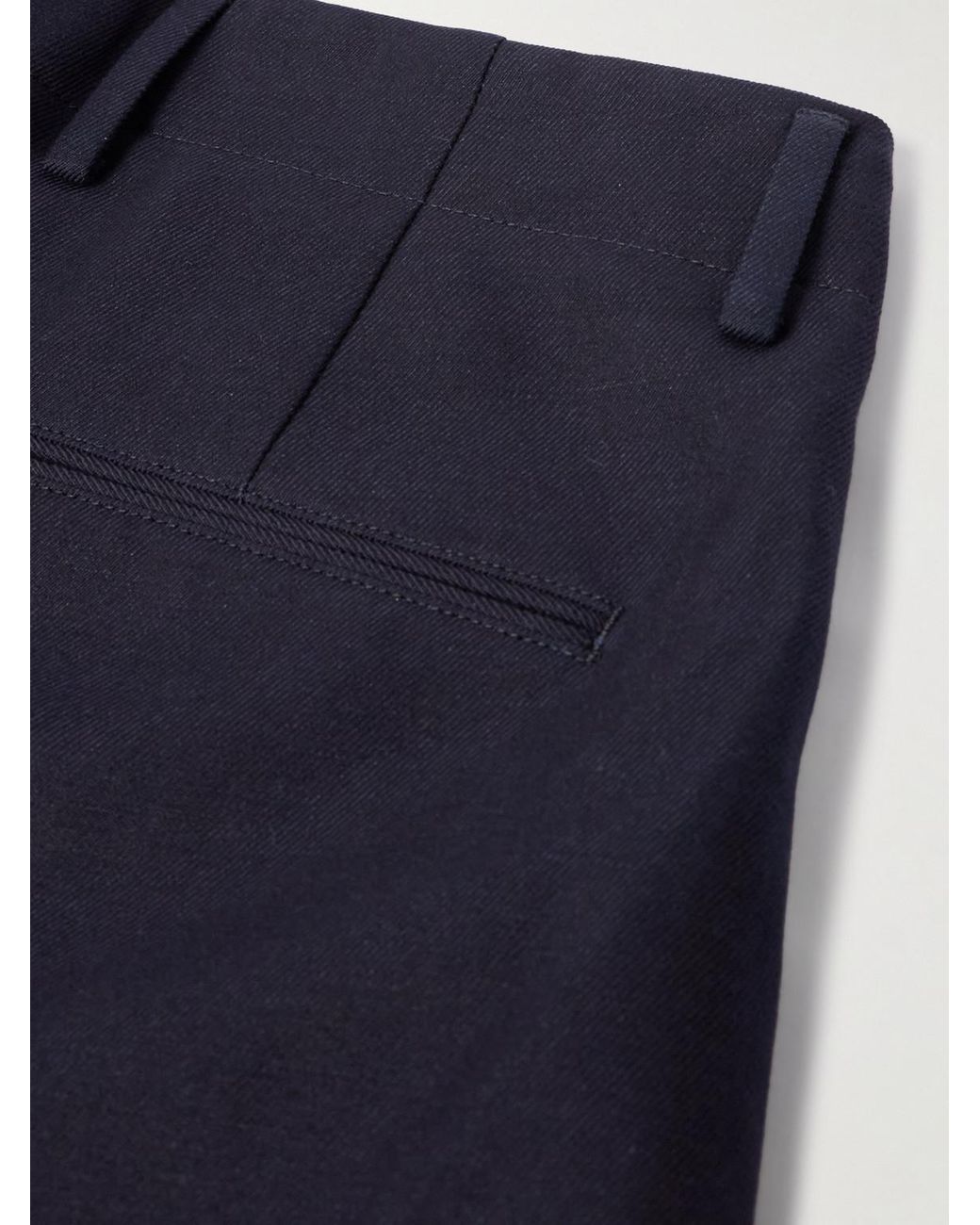 Loro Piana Blue Joetsu Straight-Leg Pleated Cotton And Linen-Blend Twill Bermuda Shorts for men