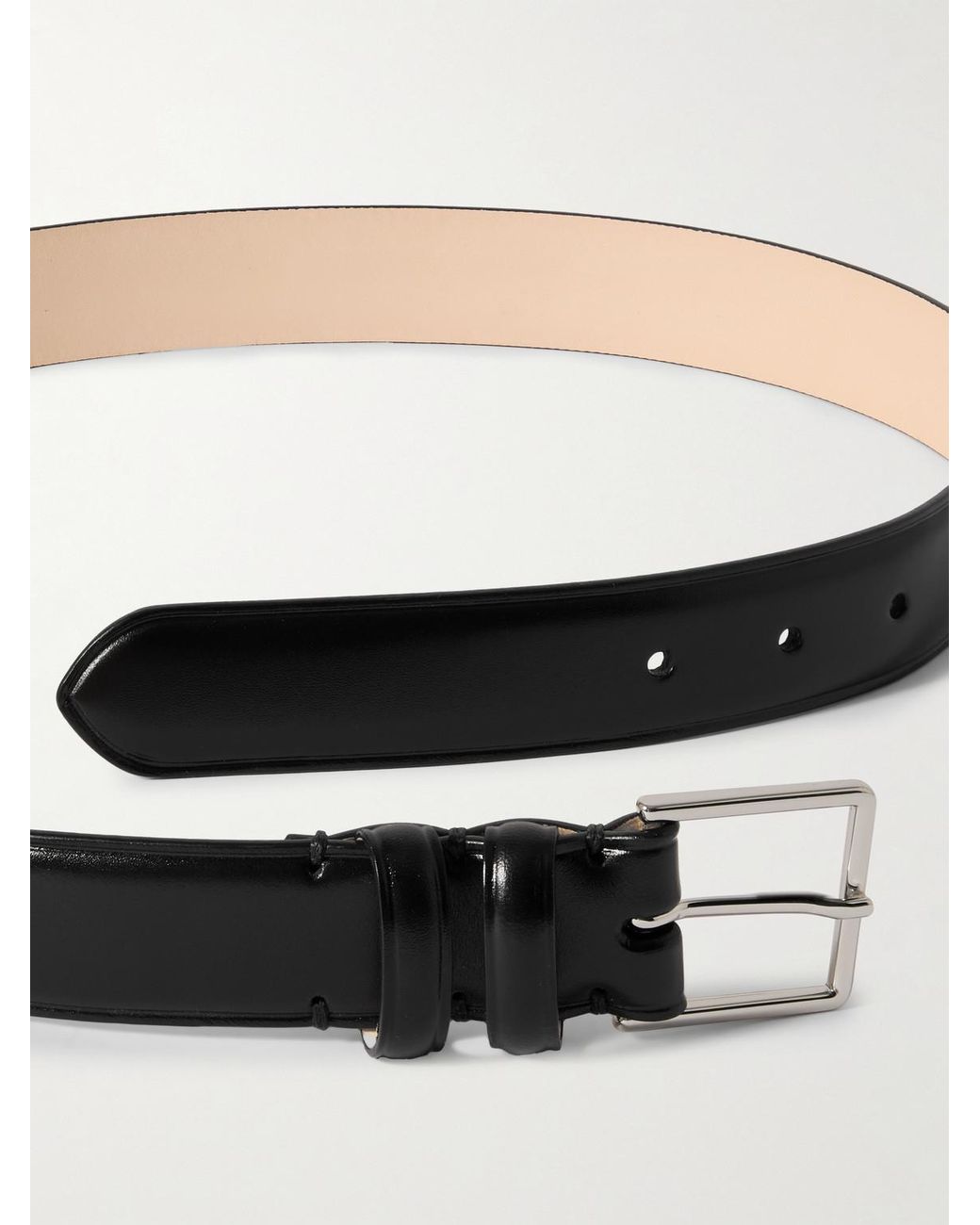 Paul Smith Black 3Cm Glossed-Leather Belt for men