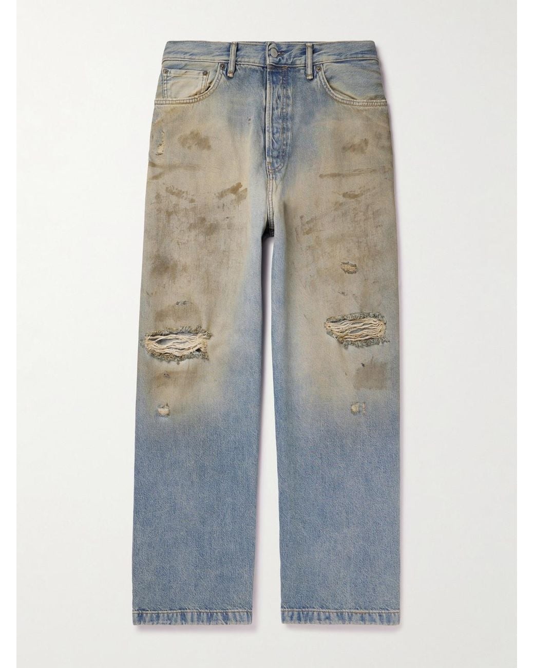 Acne Studios 1989 Penicillin Straight-leg Distressed Jeans in Blue 
