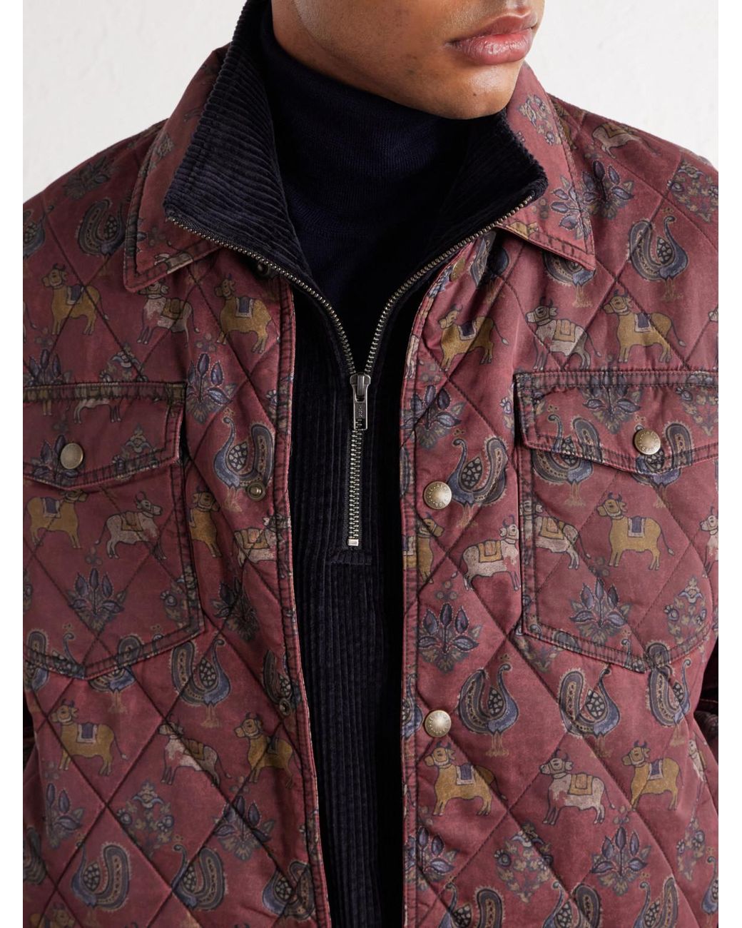 Aimé Leon Dore Printed Quilted Shell Jacket in Purple für Herren