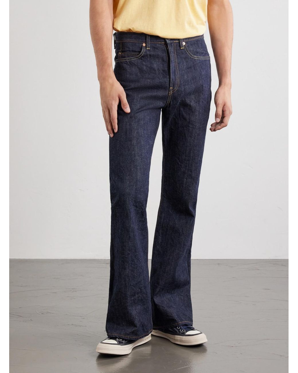 Kapital Blue Okabello Straight-Leg Flared Jeans for men
