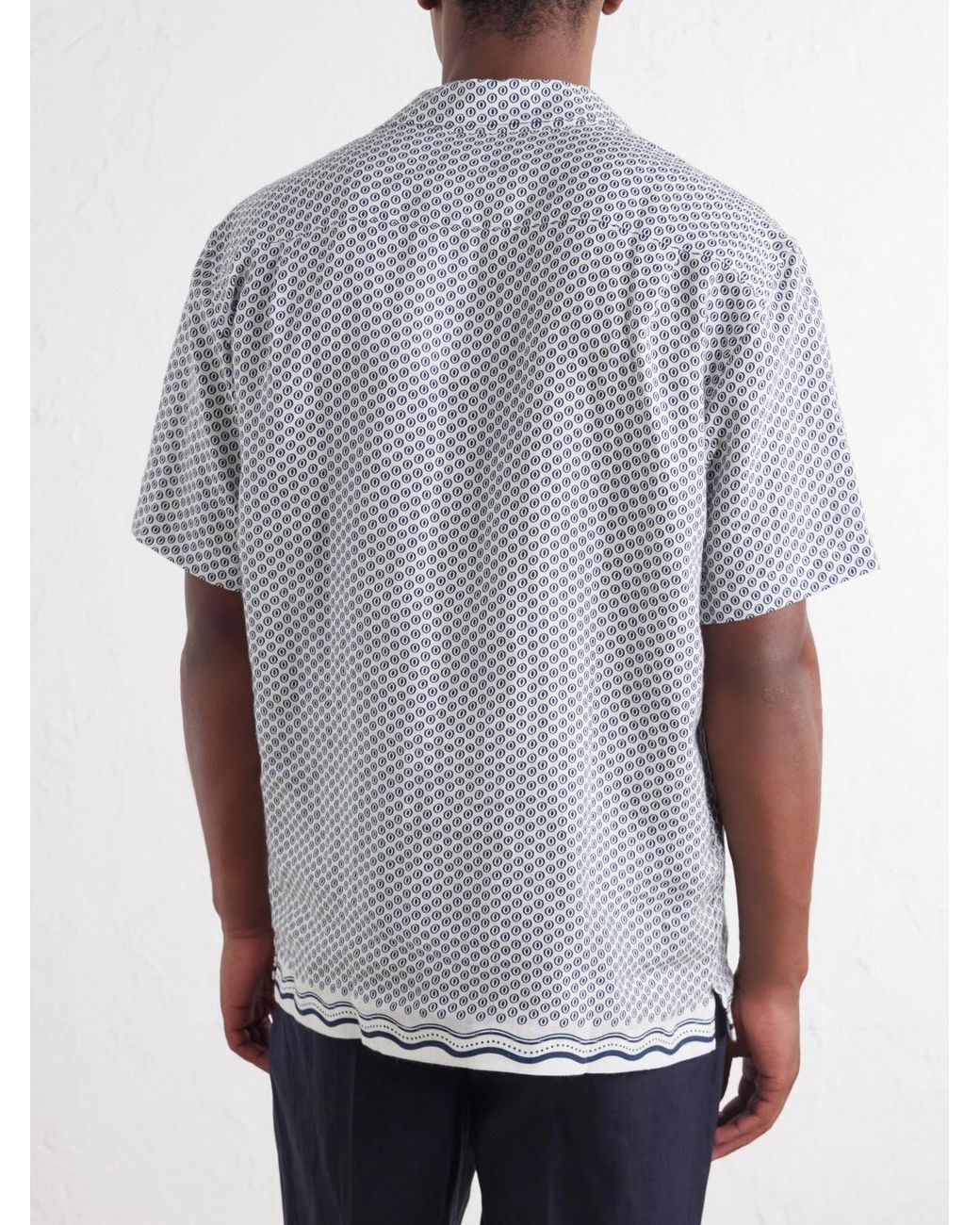 Orlebar Brown Gray Maitan Printed Linen Shirt for men